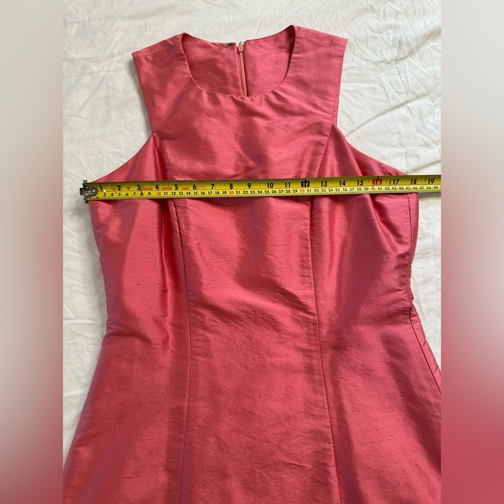 Elda De La Rosa Haute Couture Pink Shantung Silk Midi Dress Kentucky Derby Sz L - Picture 10 of 12